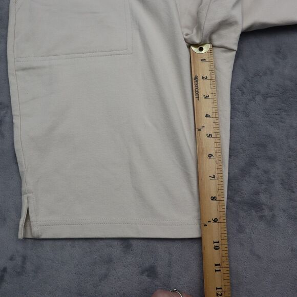 Croft Barrow Shorts Womens S Beige Sweat Mid Rise Pocket Stretch Pull On - Picture 5 of 16